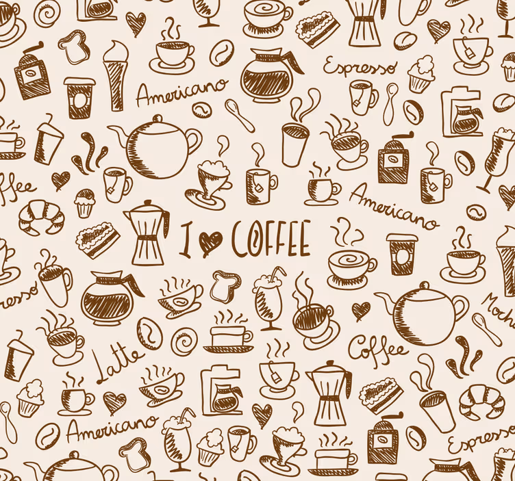 Toile fenêtre cuisine motif de café - TenStickers
