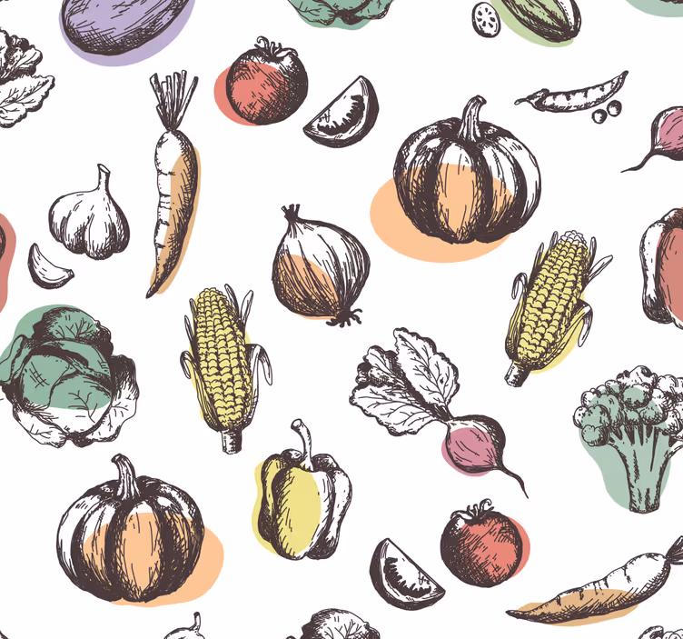 Toile fenêtre cuisine ingrédients modèle style rétro - TenStickers