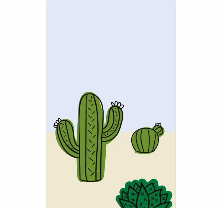 Toile fenêtre cuisine plante de cactus - TenStickers