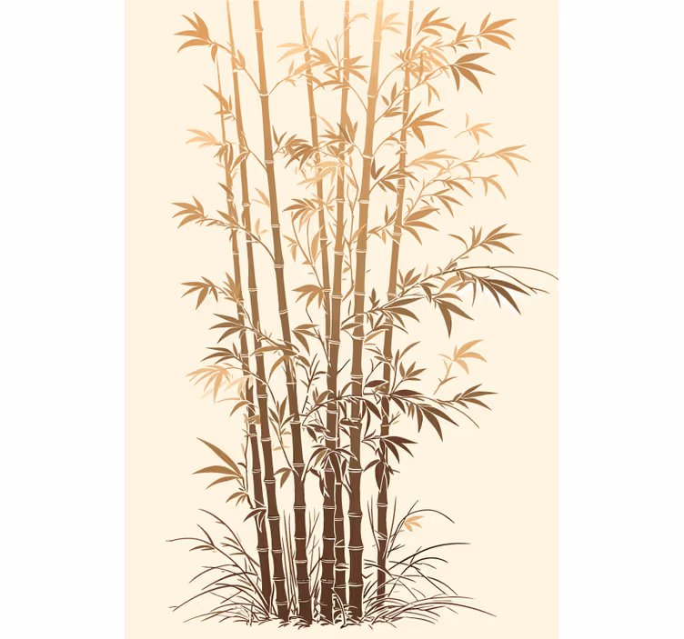 Toile fenêtre salle de bain bambous zen - TenStickers