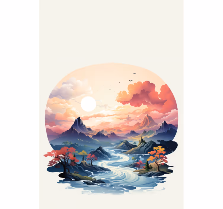Toile fenêtre salle de bain motif zen coloré - TenStickers