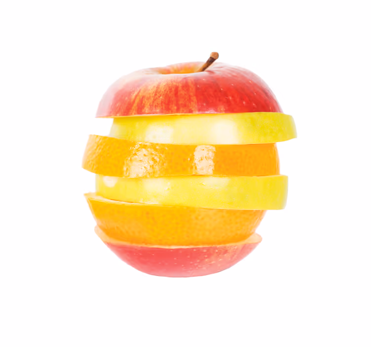 Toile fenêtre cuisine pomme coupée - TenStickers