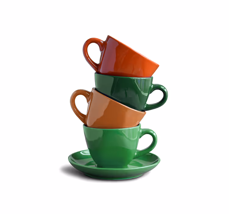 Toile fenêtre cuisine tasses - TenStickers