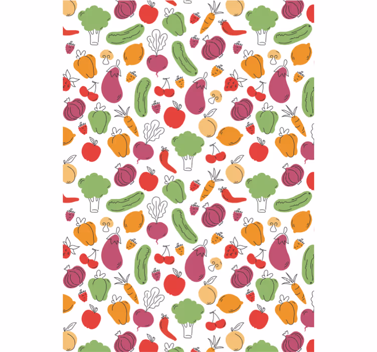 Toile fenêtre cuisine fruits et légumes - TenStickers
