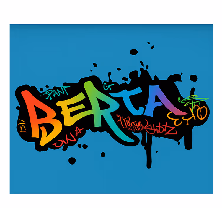 Toile fenêtre chambre enfant graffitis colorés personnalisés - TenStickers