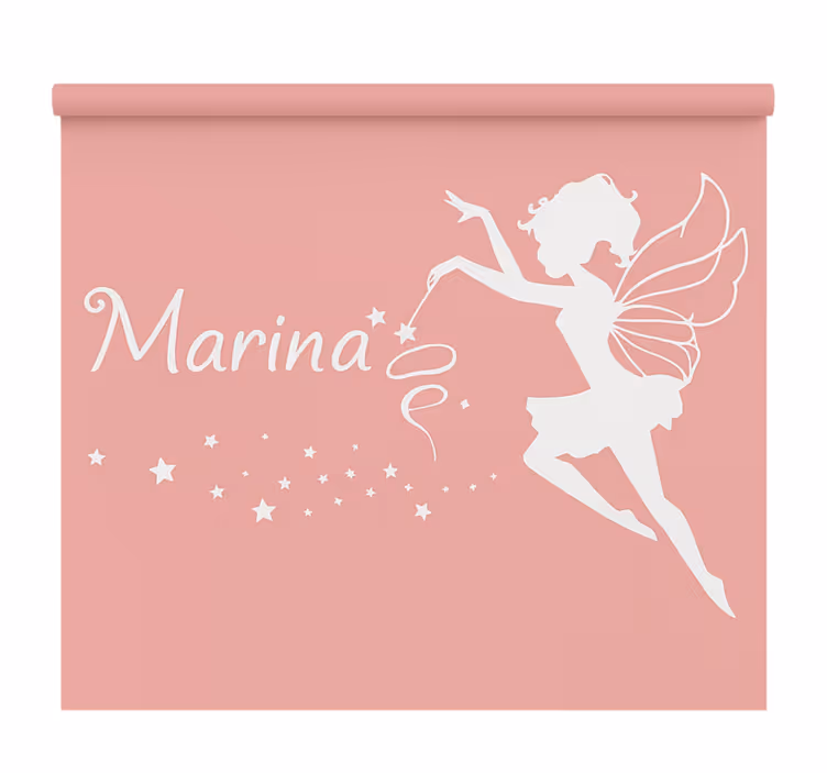 Toile fenêtre chambre enfant fée avec nom - TenStickers