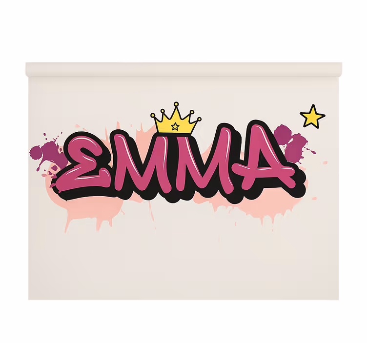 Toile fenêtre chambre enfant graffiti personnalisé rose - TenStickers