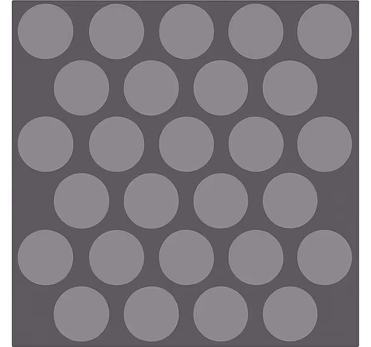 Toile fenêtre salle de bain cercles gris texturés - TenStickers