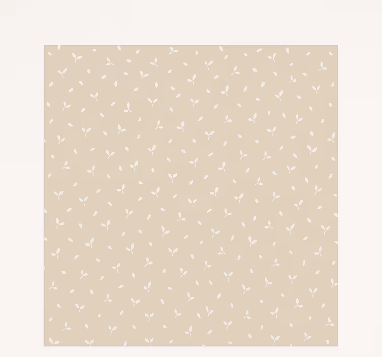 Toile fenêtre chambre enfant motif de feuilles beiges - TenStickers