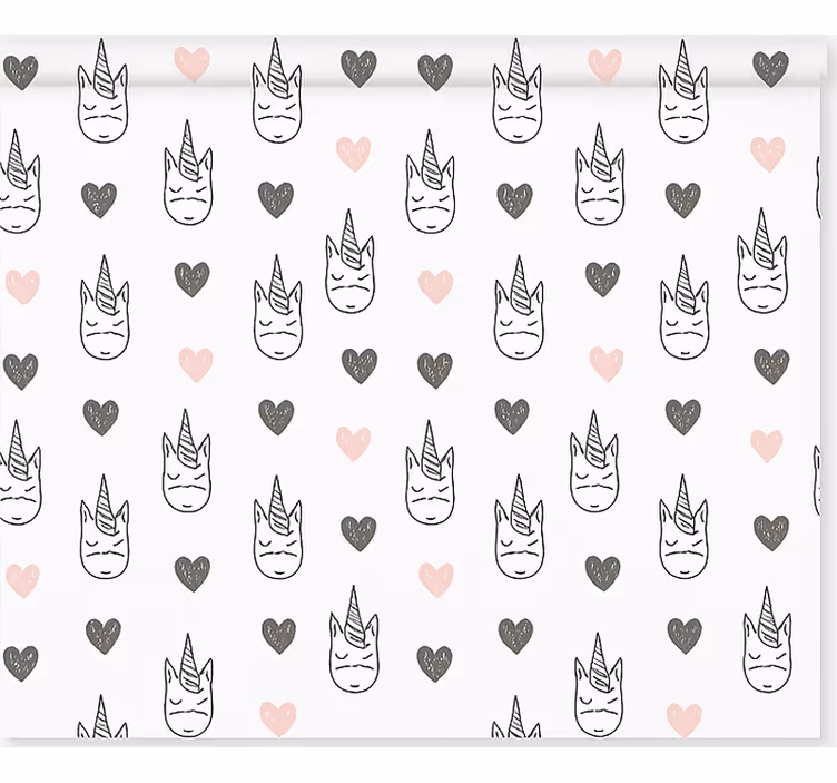 Toile fenêtre chambre enfant motif de licornes nordiques - TenStickers