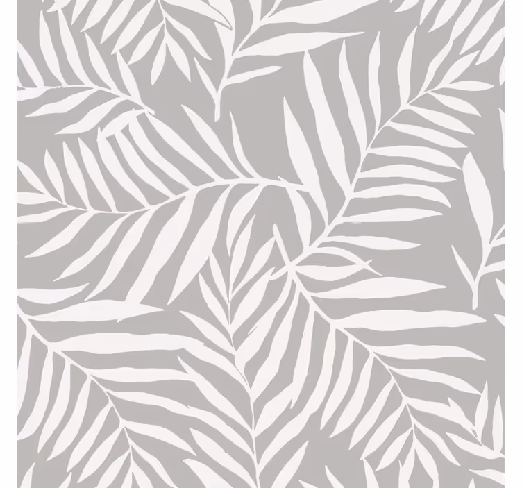Toile fenêtre salle de bain feuilles grises élégantes - TenStickers