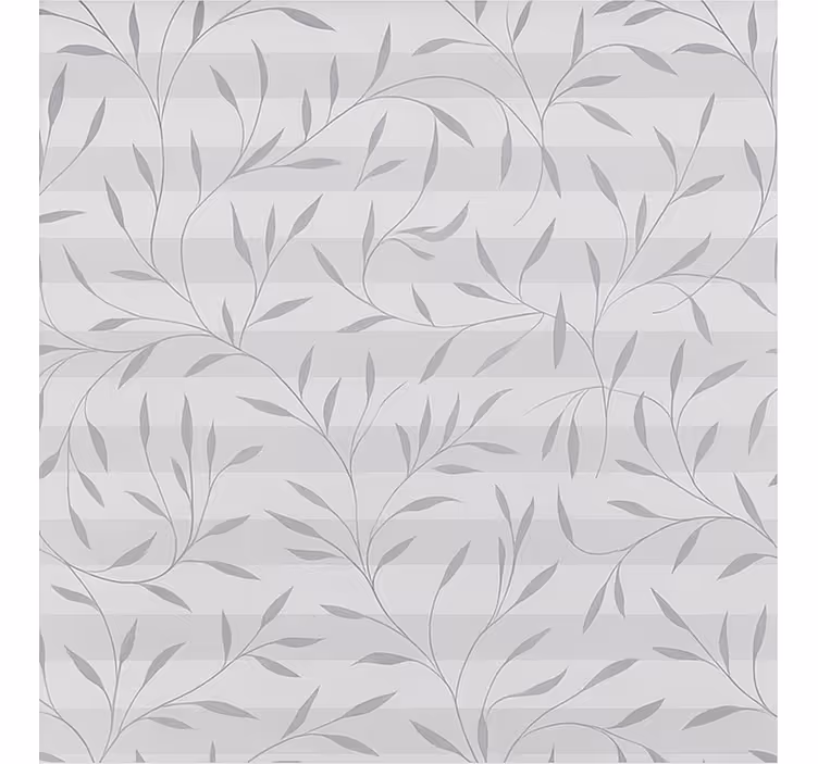 Toile fenêtre salle de bain plantes blanches et grises - TenStickers