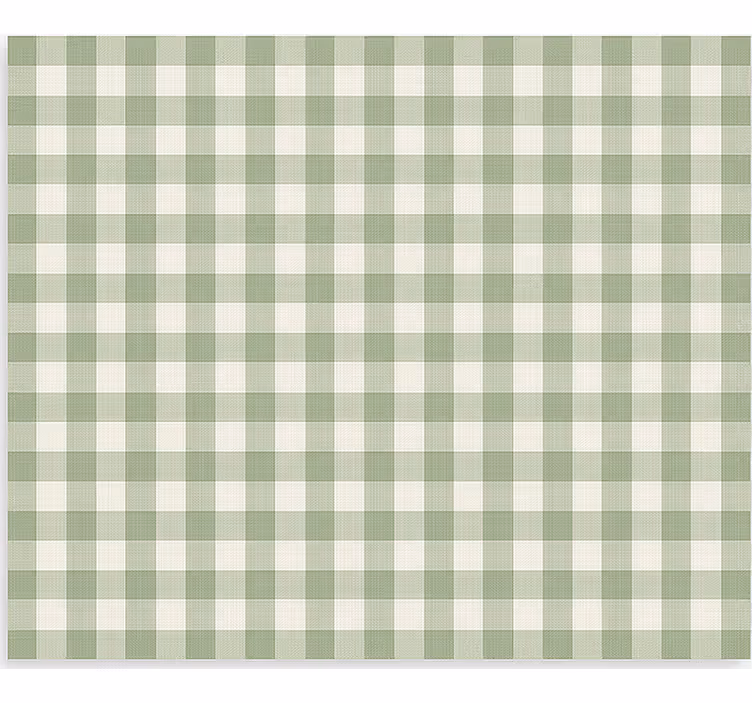 Toile fenêtre cuisine motif de tissu vert - TenStickers
