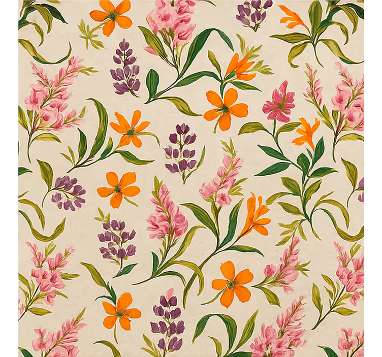 Toile fenêtre salon motif floral luxuriant - TenStickers