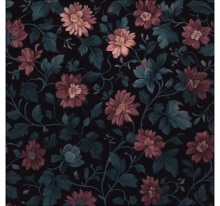 Toile fenêtre bureau plantes botaniques vintage sombres - TenStickers