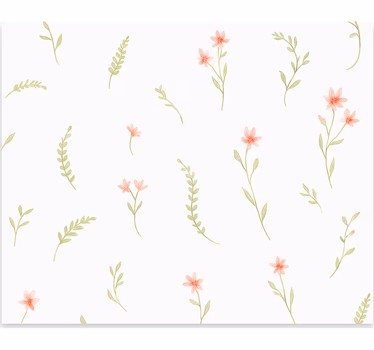 Toile fenêtre chambre enfant fleurs de prairie pastel - TenStickers