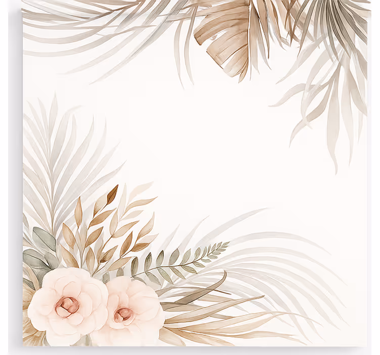 Toile fenêtre chambre enfant motif floral bohème - TenStickers