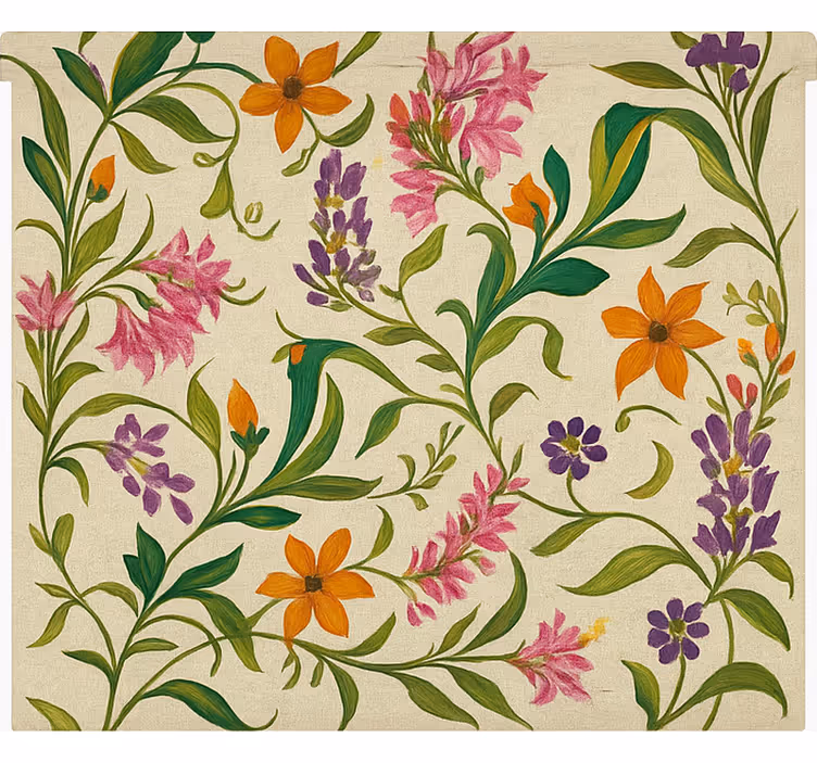 Toile fenêtre cuisine vignes florales ornées - TenStickers