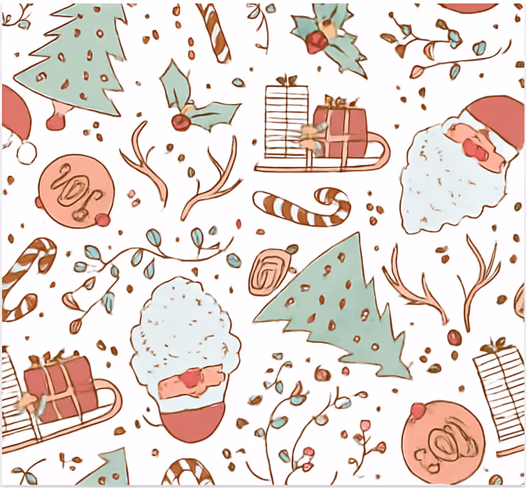 Toile fenêtre salon motif de noël scandinave - TenStickers