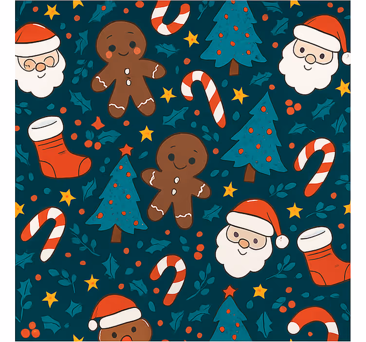 Toile fenêtre salon arrière-plan d'ornements festifs - TenStickers