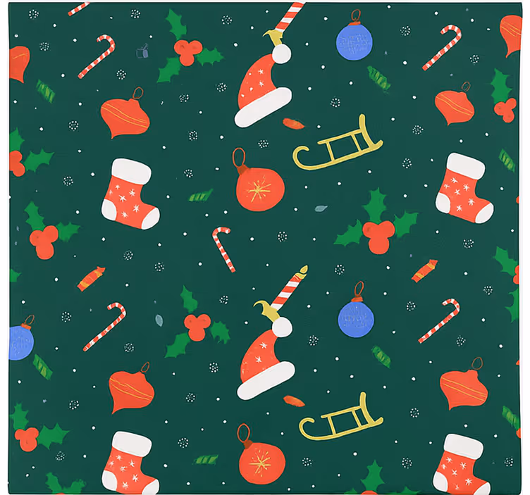 Toile fenêtre salon motif de pain d'épices du père noël - TenStickers