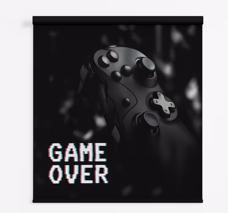 Toile fenêtre geek noir mat, jeu terminé - TenStickers
