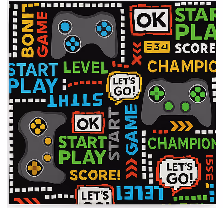 Toile fenêtre geek jouer à niveau supérieur - TenStickers