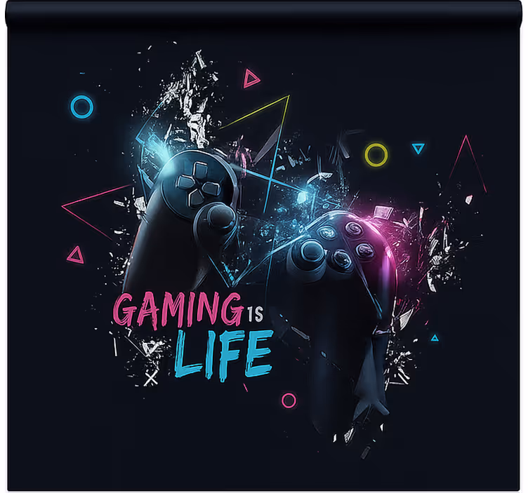 Toile fenêtre geek le jeu c'est la vie - TenStickers