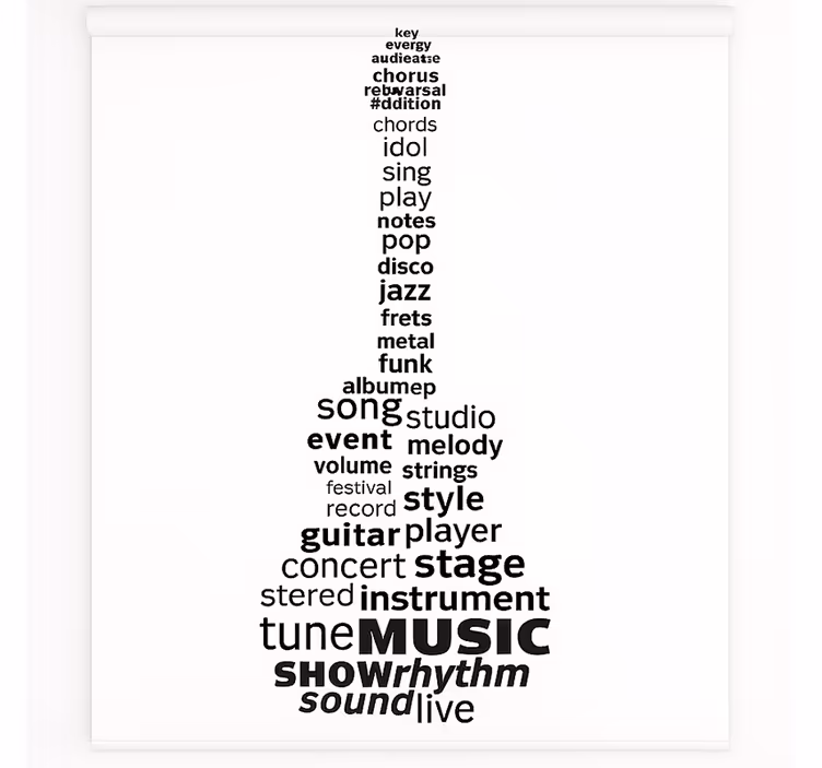 Toile fenêtre chambre adolescent paroles de guitare musicale - TenStickers
