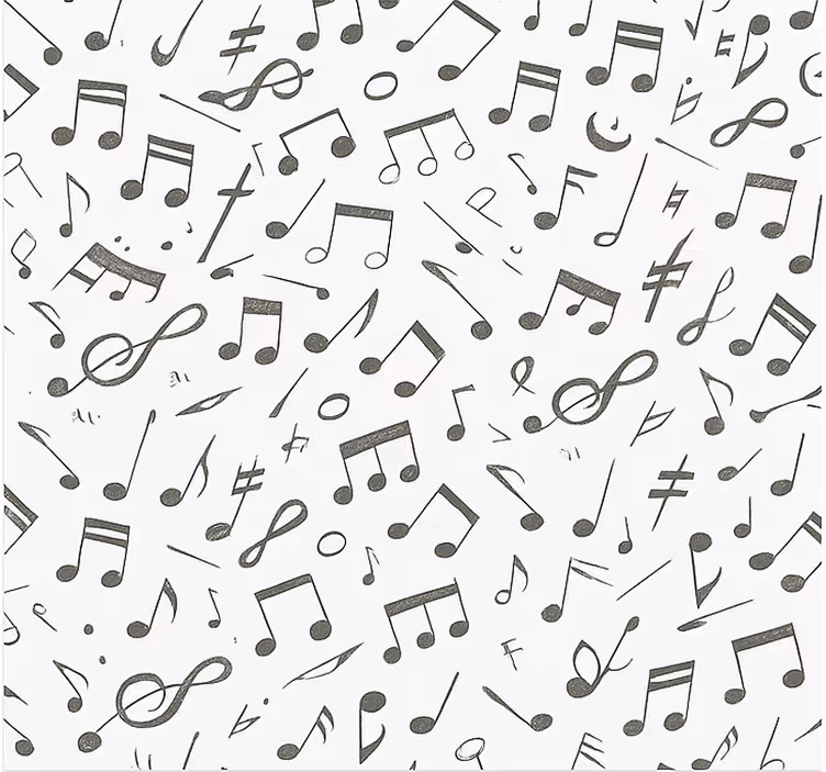 Toile fenêtre chambre adolescent motif de notes de musique - TenStickers
