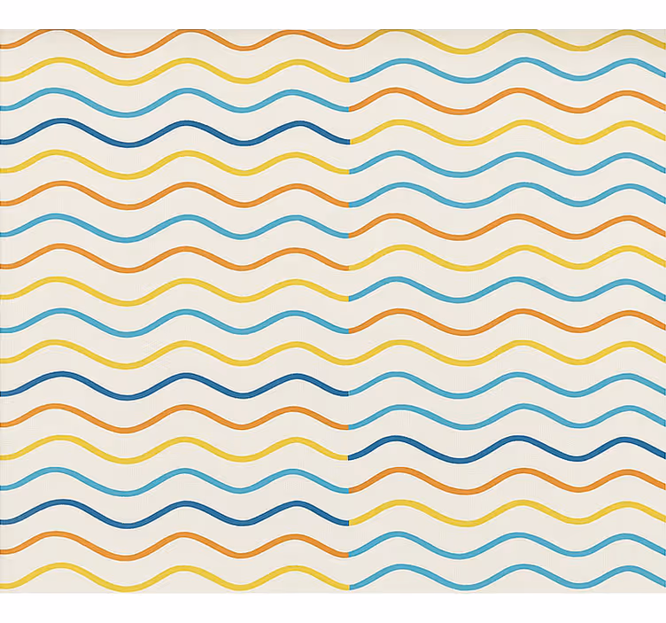 Toile fenêtre chambre adolescent lignes ondulées colorées - TenStickers