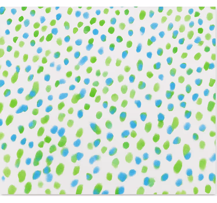 Toile fenêtre chambre adolescent points bleus et verts - TenStickers