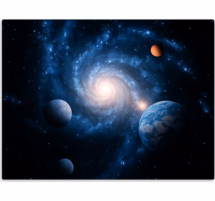Toile fenêtre chambre adolescent galaxie espace planète - TenStickers