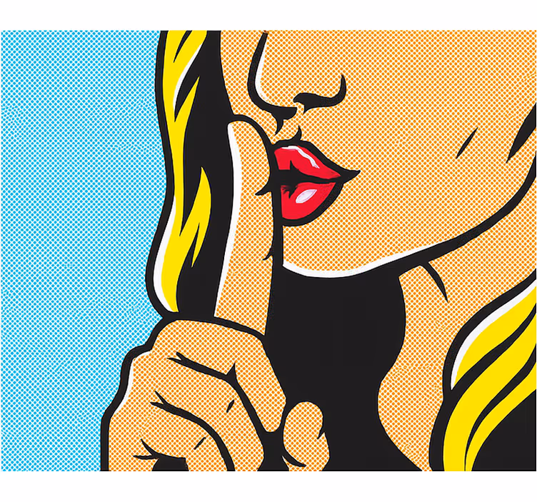 Toile fenêtre chambre adolescent fille pop art faisant taire - TenStickers