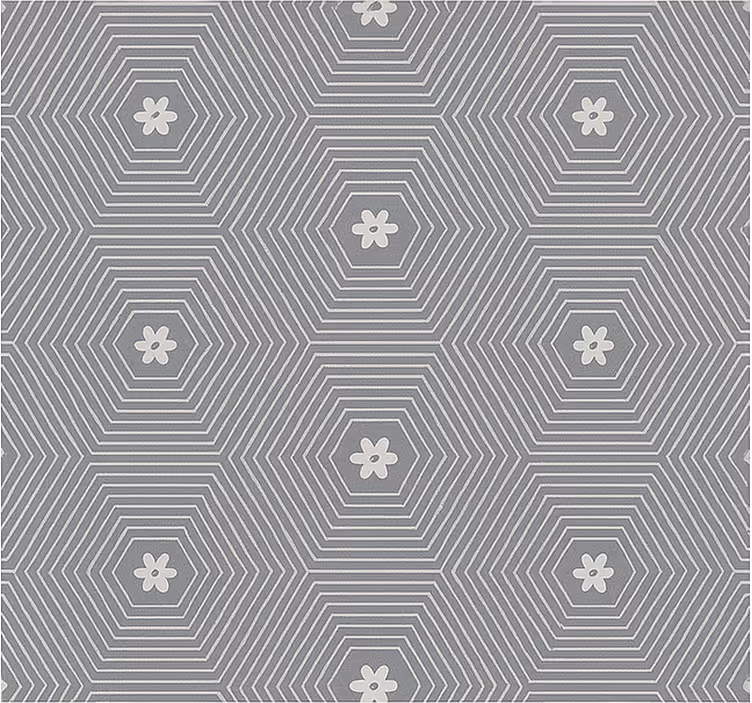 Toile fenêtre chambre adolescent hexagone géométrique gris - TenStickers