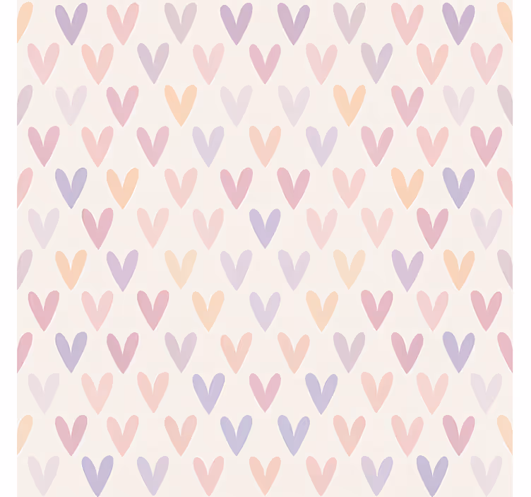 Toile fenêtre chambre adolescent motif coeur pastel - TenStickers