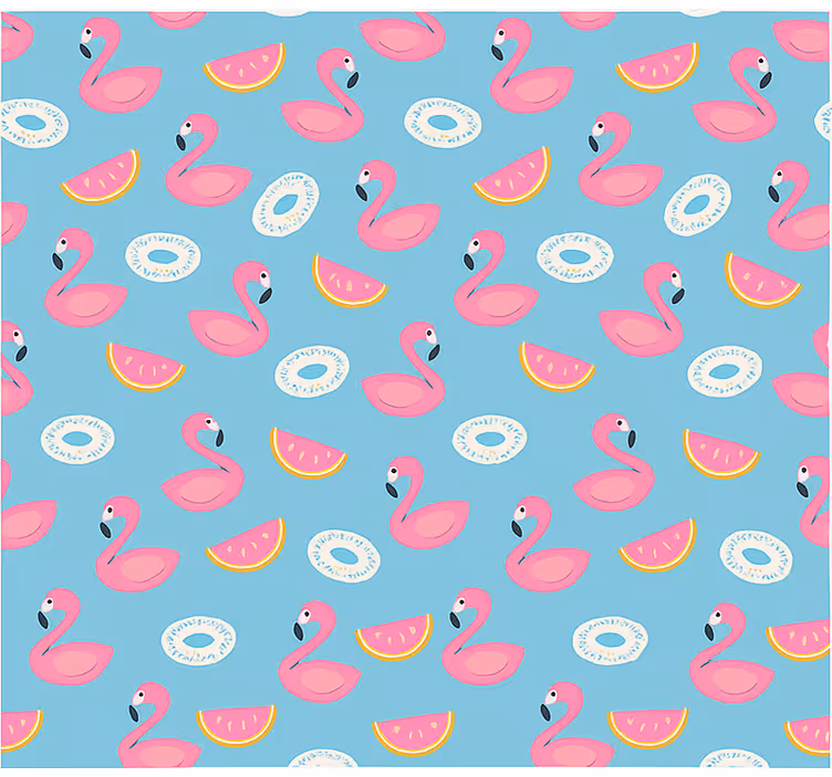 Toile fenêtre chambre adolescent pastèque et flamants roses - TenStickers