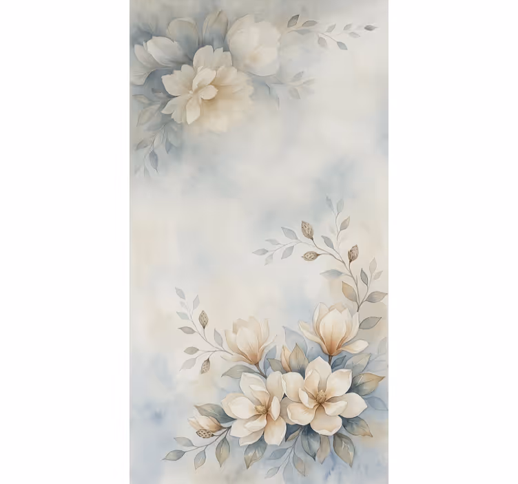 Toile fenêtre chambre adolescent aquarelle fleurs de gracy - TenStickers