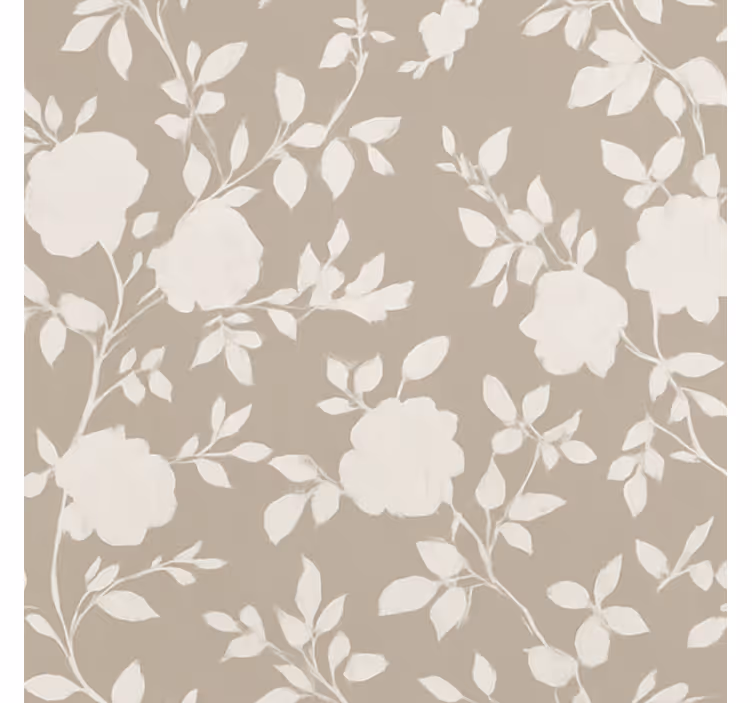 Toile fenêtre chambre adolescent fleurs beiges gracieuses - TenStickers