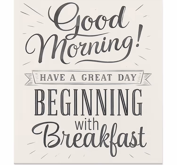 Toile fenêtre salle à manger bonjour petit déjeuner - TenStickers