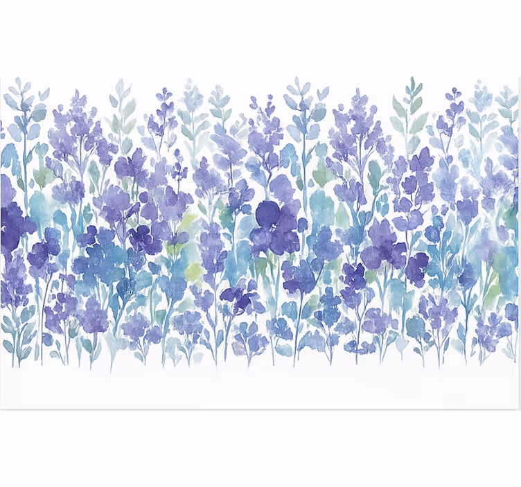 Toile fenêtre salle à manger champ de fleurs de lavande - TenStickers