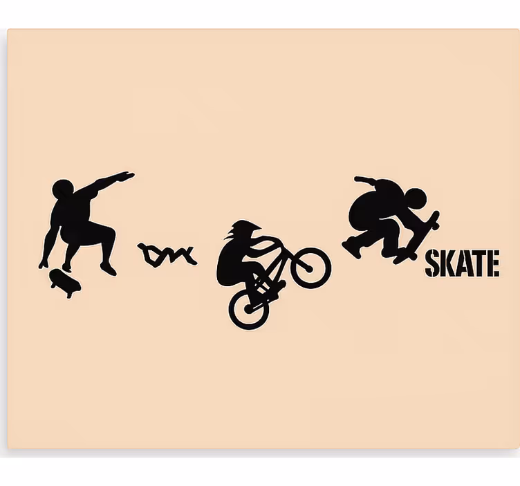 Toile fenêtre chambre adolescent sport de skate bmx - TenStickers