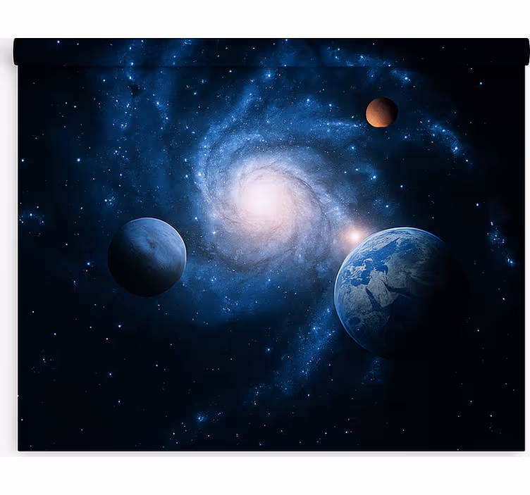 Toile fenêtre chambre adolescent galaxie spirale cosmique - TenStickers
