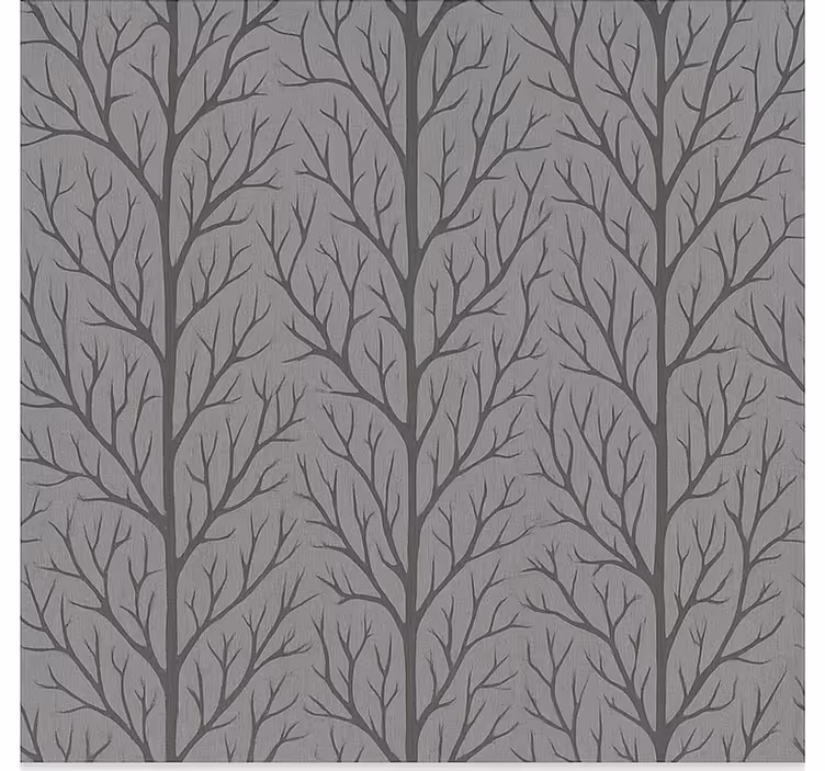 Toile fenêtre salle à manger arbres de la forêt grise - TenStickers