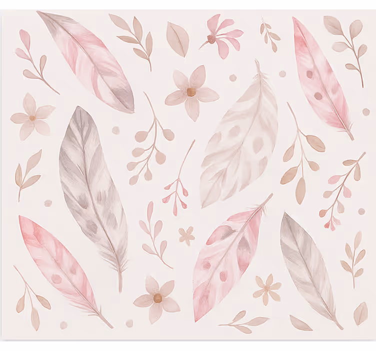 Toile fenêtre chambre adolescent plumes roses - TenStickers
