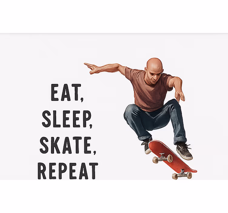 Toile fenêtre chambre adolescent impression de skateboard - TenStickers