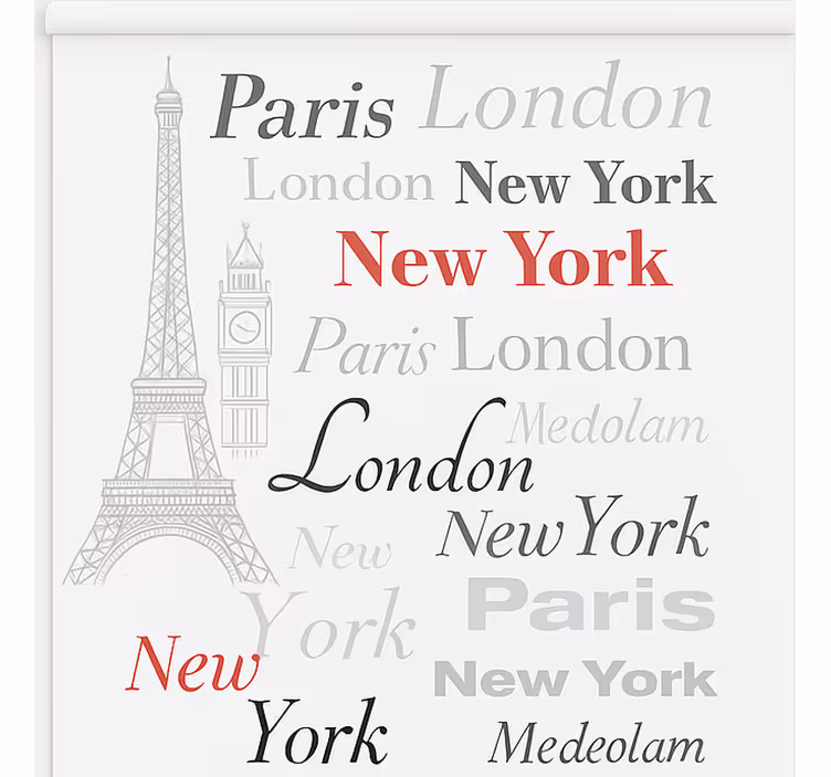 Toile fenêtre chambre adolescent noms de grandes villes - TenStickers