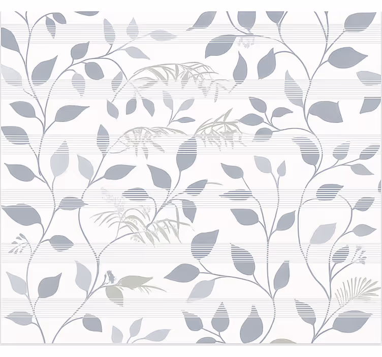 Toile fenêtre bureaux feuillage gris avec espaces - TenStickers