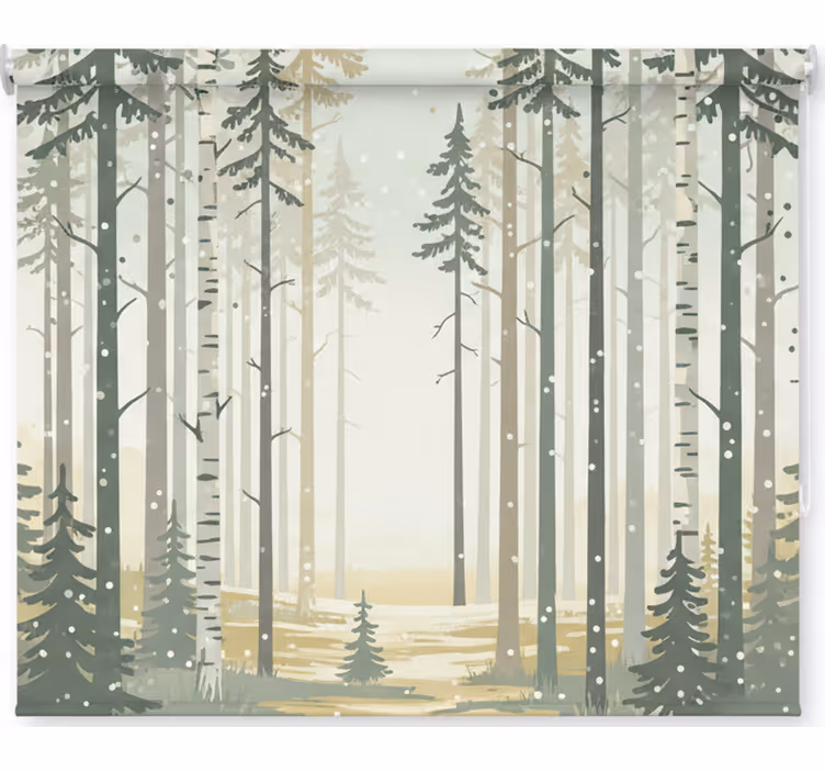 Toile fenêtre nordique forêt scandinave apaisante - TenStickers