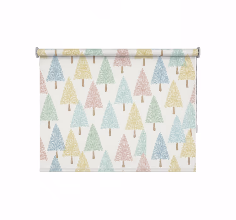 Toile fenêtre nordique arbres pastel nordiques - TenStickers